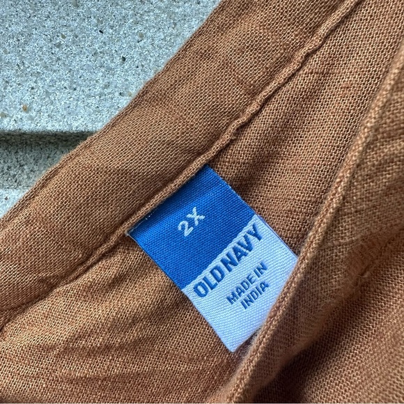 Old Navy Brown Crochet Flutter Sleeve Tie-Back Swing Dress 2X Boho Festival - Picture 11 of 13